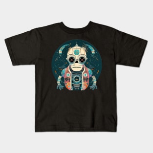 Halloween Techno Skull in a Technicolor Dreamcoat Kids T-Shirt